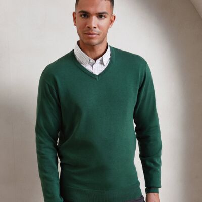 V-neck knitted sweater Thumbnail